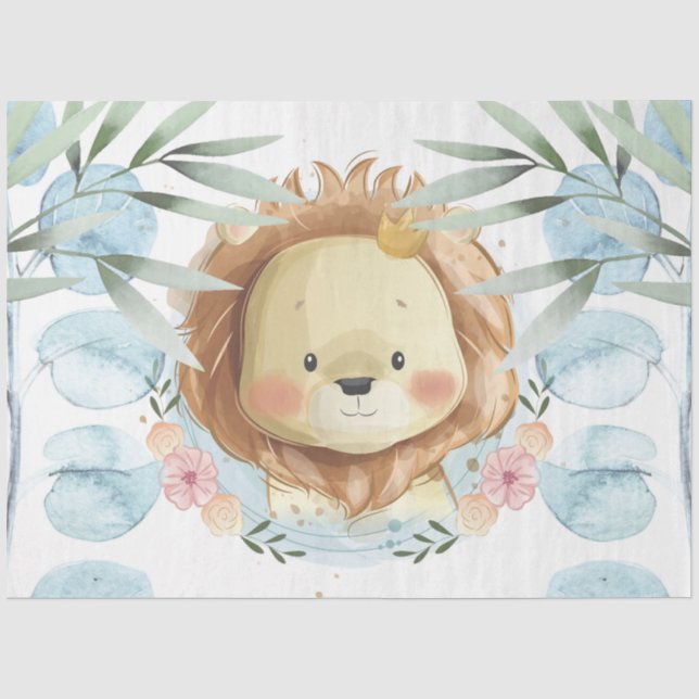 Niedliche Lion Illustration Seidenpapier (Vorderseite)