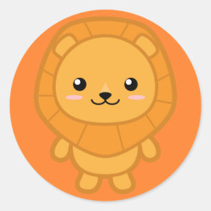 Niedliche Lion Runder Aufkleber