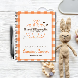 Niedliche Liste der kleinen Pumpkin Baby Shower Gä Notizbuch