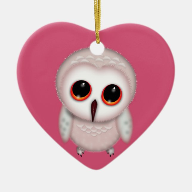 Niedliche Little Owl Illustration Keramik Ornament (Vorne)