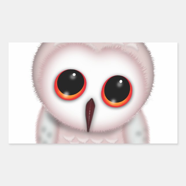 Niedliche Little Owl Illustration Rechteckiger Aufkleber (Vorderseite)