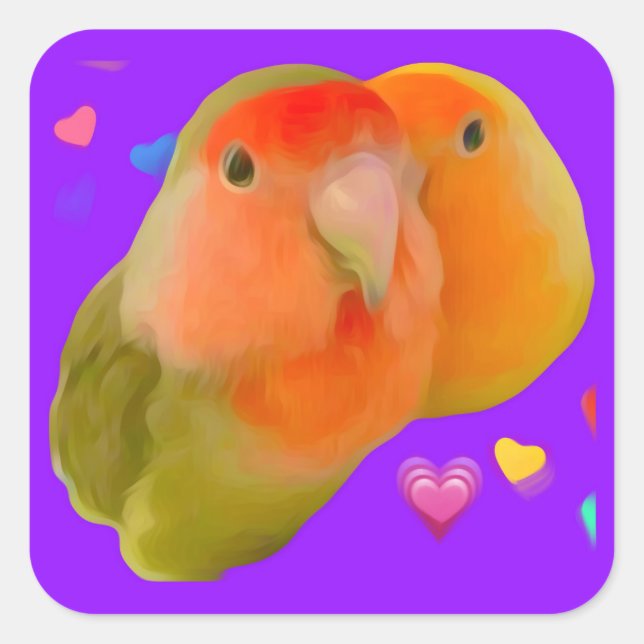 Niedliche Livebird-Aufkleber Quadratischer Aufkleber (Vorderseite)