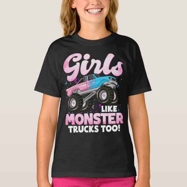 Niedliche Lkw-Girls wie Monster-Lkw T-Shirt (Vorderseite)