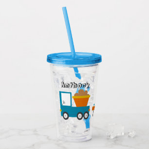 Niedliche LKW-Name Boys Acryltrinkbecher