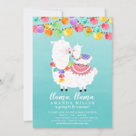 Niedliche Llama Mama Babydusche Einladung