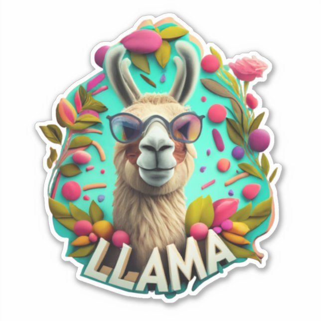 Niedliche Llamas-Aufkleber Aufkleber (Vorderseite)