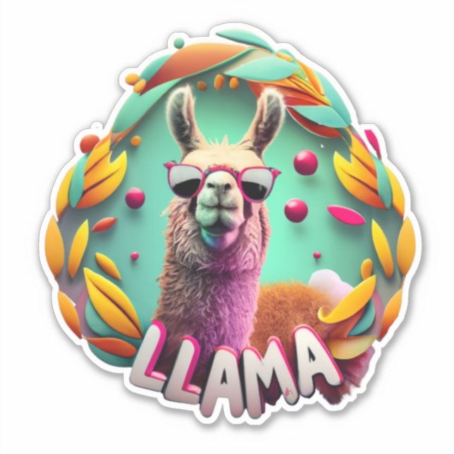 Niedliche Llamas-Aufkleber Aufkleber (Vorderseite)