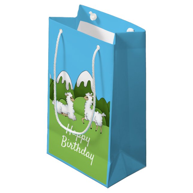 Niedliche Llamas Kleine Geschenktüte (Vorderseite Schrägansicht)