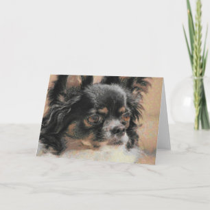 Niedliche Long Hair Chihuahua Grußkarte Karte