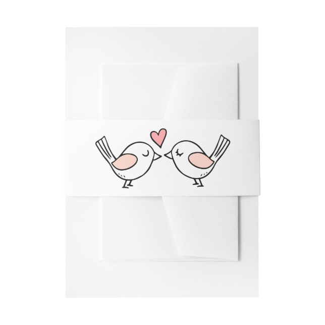 Niedliche Lovebirds Natur Pink White Lovebirds Hoc Einladungsbanderole (Vorderseite Beispiel)
