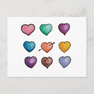 Niedliche Lovehearts Postkarte