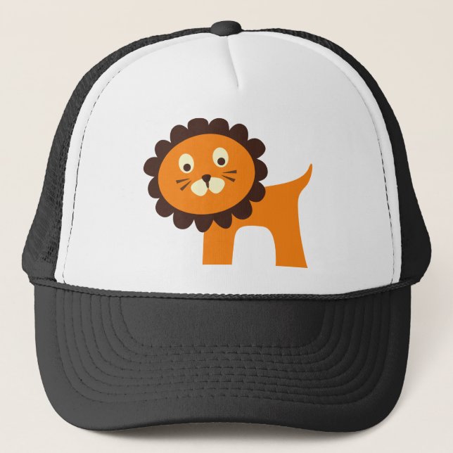 Niedliche Löwe-Dschungel-Safari-Zoo-Tier-T-Shirts Truckerkappe (Vorderseite)