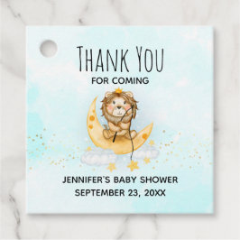 Niedliche Löwenfischerei auf der Mond-Babydusche Geschenkanhänger