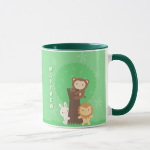 Niedliche Löwenkaninchen und Affenwaldtiere Tasse