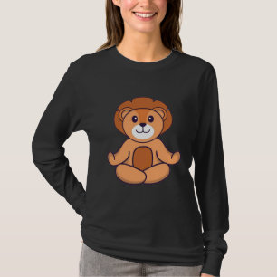 Niedliche Löwenmedikation Dosierung Yoga Tierkarto T-Shirt