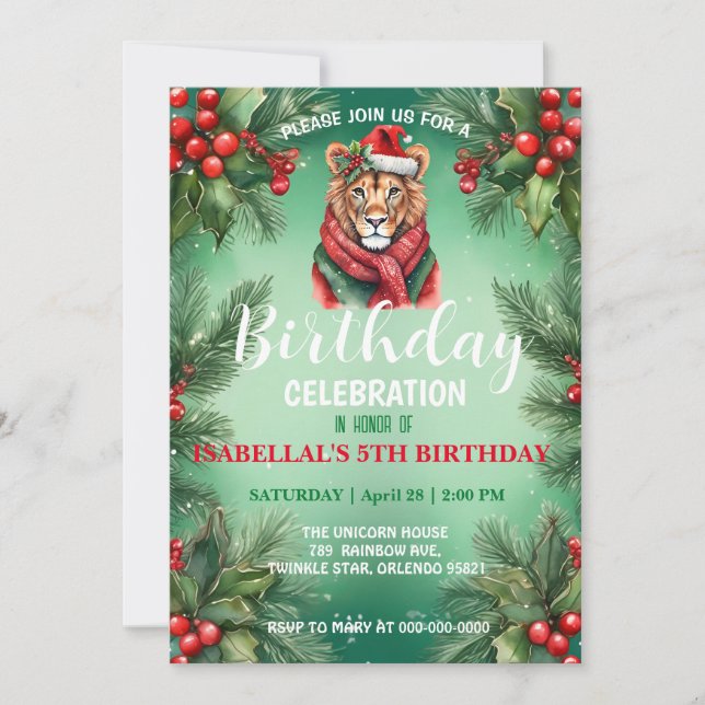 Niedliche Löwensafari Weihnachtsfeier Save The Date (Vorderseite)