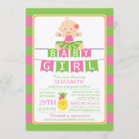 Niedliche Luau Hula Girl Kinderdusche Einladung