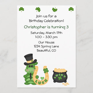 Niedliche Lucky Irish Dragon und Clovers Boys zum  Einladung