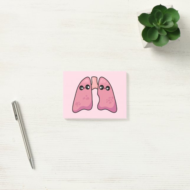 Niedliche Lungen - Humanbiologie Post-it Klebezettel (Büro)