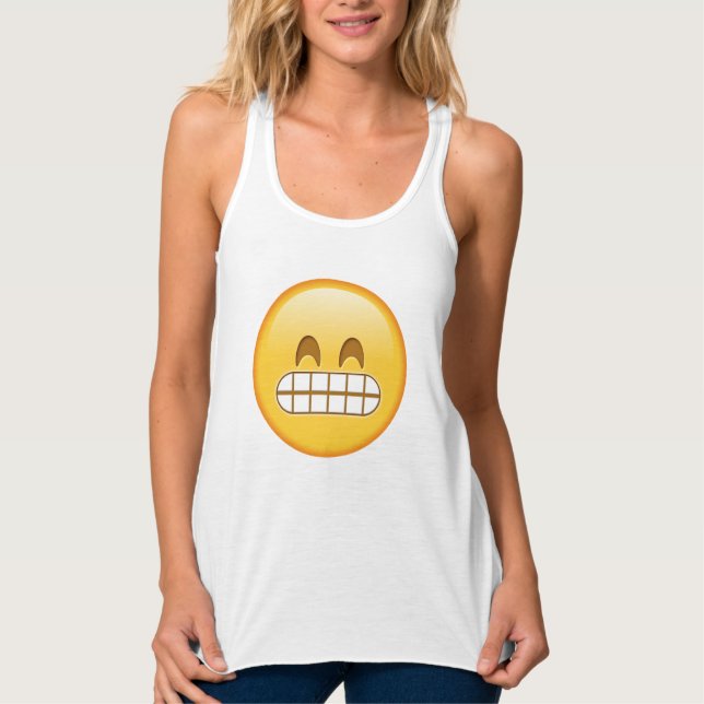Niedliche, lustig wütende Emoji Tank Top (Vorderseite)