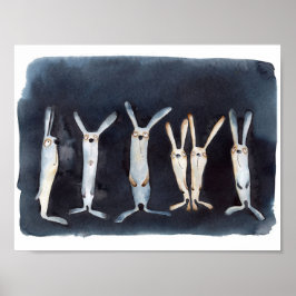 Niedliche, lustige Aquarellbilder Poster