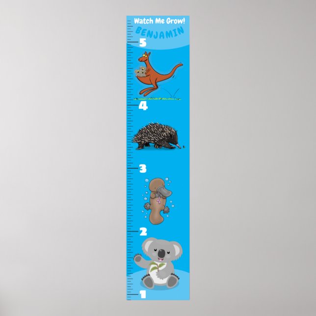 Niedliche lustige australische Tiere Cartoon Wachs Poster (Vorne)
