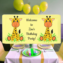 Niedliche lustige Babygiraffe für Kinder jeden Alt Banner