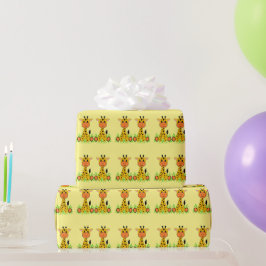 Niedliche lustige Babygiraffe für Kinder jeden Alt Geschenkpapier