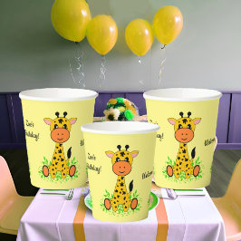 Niedliche lustige Babygiraffe für Kinder jeden Alt Pappbecher