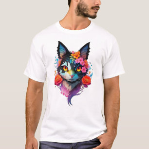 Niedliche lustige "BATCAT"-Katze mit Fledermausohr T-Shirt