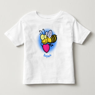 Niedliche lustige Biene mit Herz-Cartoon-Abbildung Kleinkind T-shirt