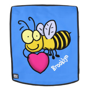 Niedliche lustige Biene mit Herz-Cartoon-Abbildung Rucksack