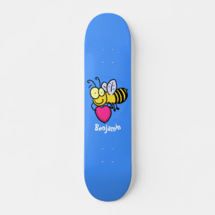 Niedliche lustige Biene mit Herz-Cartoon-Abbildung Skateboard