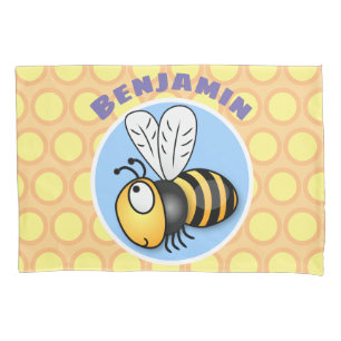 Niedliche, lustige Bienen-Cartoon-Abbildung Kissenbezug