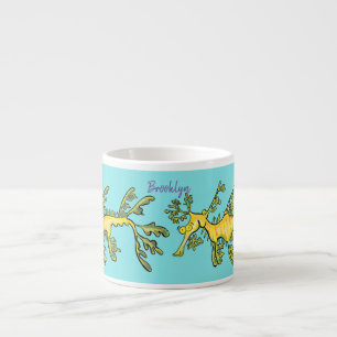 Niedliche, lustige Cartoon-Illustration eines Seed Espressotasse