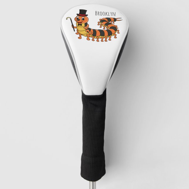 Niedliche lustige Centipez-Cartoon-Abbildung Golf Headcover (Vorderseite)