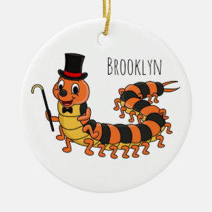 Niedliche lustige Centipez-Cartoon-Abbildung Keramik Ornament