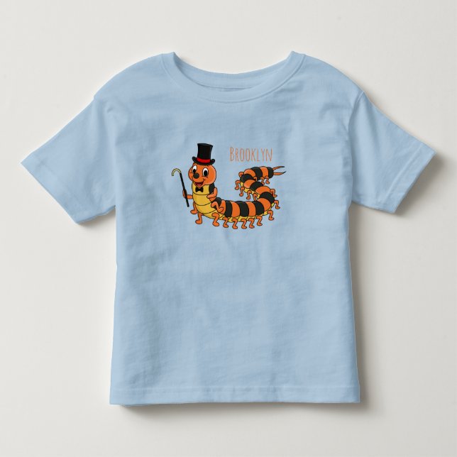 Niedliche lustige Centipez-Cartoon-Abbildung Kleinkind T-shirt (Vorderseite)