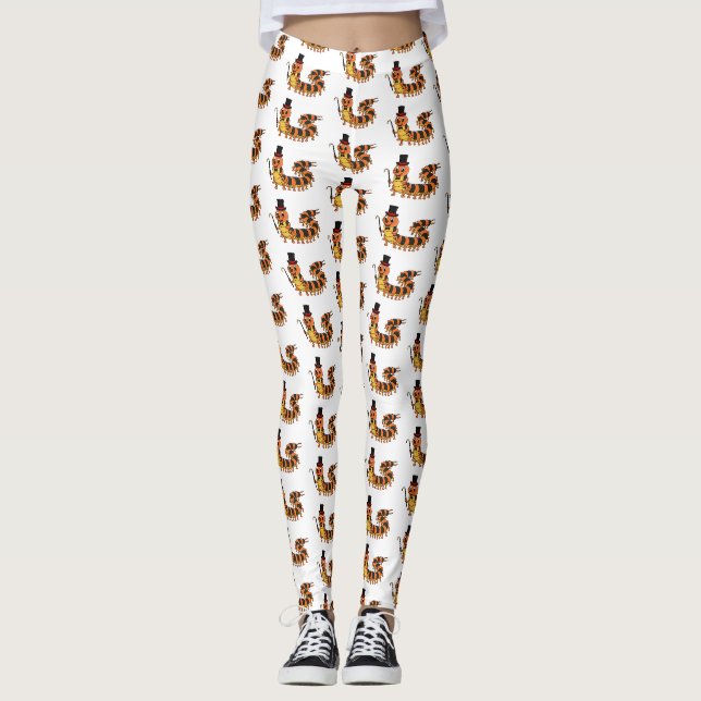 Niedliche lustige Centipez-Cartoon-Abbildung Leggings (Vorderseite)