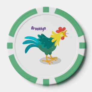 Niedliche lustige Crosshaufenillustrierung des Car Pokerchips