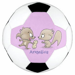 Niedliche lustige Eichhörnchen-Cartoon-Illustratio Fußball