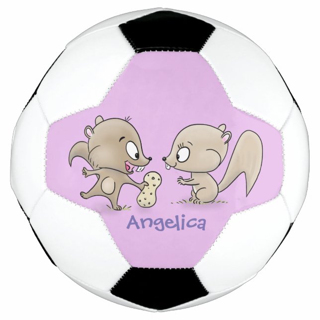 Niedliche lustige Eichhörnchen-Cartoon-Illustratio Fußball (Vorderseite)