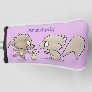 Niedliche lustige Eichhörnchen-Cartoon-Illustratio Golf Headcover