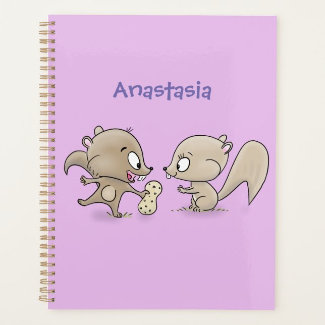 Niedliche lustige Eichhörnchen-Cartoon-Illustratio Planer (Vorderseite)