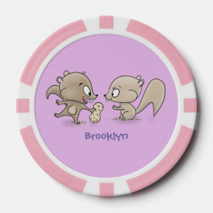 Niedliche lustige Eichhörnchen-Cartoon-Illustratio Pokerchips