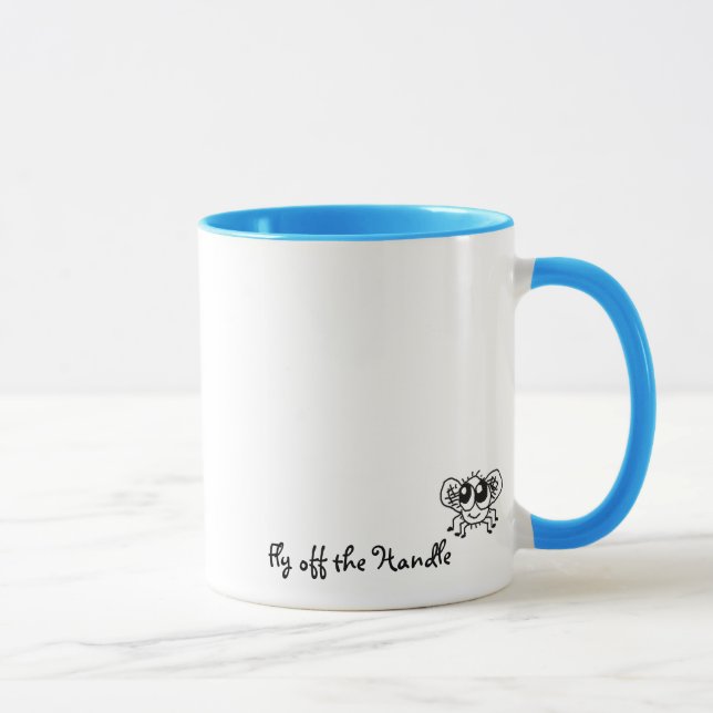 Niedliche lustige Fliege weg von der Griff-Tasse Tasse (Rechts)