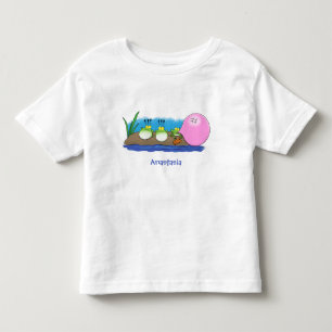 Niedliche lustige Froschbläschen-Cartoon-Abbildung Kleinkind T-shirt