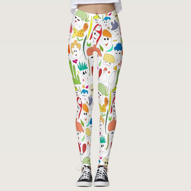 Niedliche, lustige Gesichter Leggings (Vorderseite)