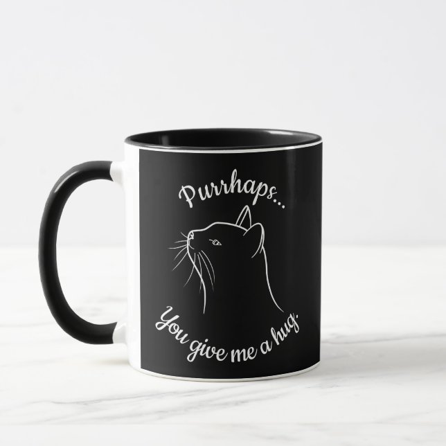 Niedliche lustige humorvolle Katze Schwarz-weiße T Tasse (Links)