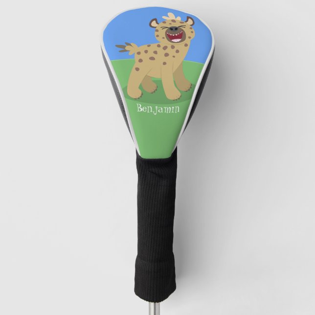 Niedliche lustige Hyäne lacht Cartoon Illustration Golf Headcover (Vorderseite)